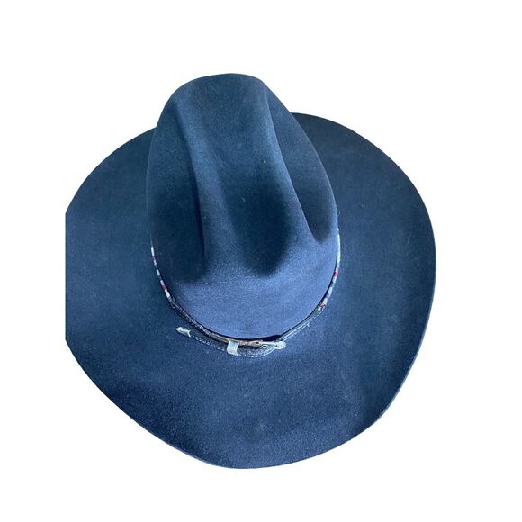 Western Black RESISTOL Beaver 4XXXX Self Conforming Cowboy Hat 7 With Box - Picture 2 of 12